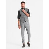 Ombre Elegant men's SLIM FIT herringbone vest - grey | Eponuda.ba