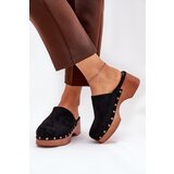 Boto Women's Clogs Slides With Studs Eco Suede Black Ellason | Shoptok.si