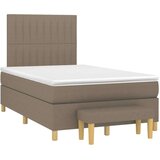 vidaXL Box spring postelja z vzmetnico taupe 120x190 cm blago | Shoptok.si