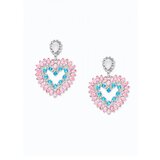 Fenzy elegantni uhani z okrasnimi diamanti, roza barve | Shoptok.si