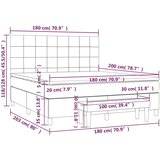  Box spring postelja z vzmetnico temno siva 180x200 cm blago, (20761144) | Shoptok.si