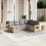 vidaXL 7-dijelni set vrtnih sofa s jastucima bež od poliratana | shoptok.hr