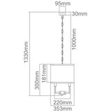 Open Design OR80223 - Luster na lancu CASA 3xE14/12W/230V krem/mesing | Eponuda.com
