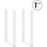  Noge za barski stol U-oblika 2 kom Bijele 60 x (100-101) cm Čelik | shoptok.hr