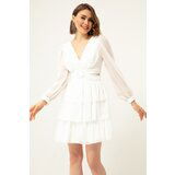 Lafaba Evening & Prom Dress - White - Both Ruffle Cene