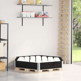 vidaXL Paletni okvirji šestkotni črni 160x160 cm trdna borovina | Shoptok.si