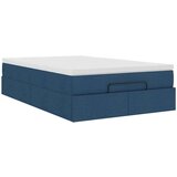 vidaXL Otomanski posteljni okvir z vzmetnico moder 120x200 cm blago | Shoptok.si