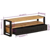 TV omarica 120x30x40 cm trden mangov les, (20732082) | Shoptok.si