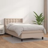  Box spring postelja z vzmetnico kapučino 90x200 cm umetno usnje, (20899600) Cene