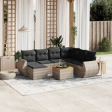 Maison Chic Seti vrtnega pohištva - Vrtna garnitura - Vrtni pohištvo set 8-delna z blazinami siv poli ratan, (21800540) | Shoptok.si