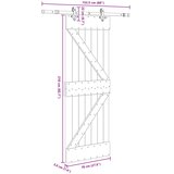  Klizna vrata NARVIK Prirodna i crna 70 x 210 cm (152,5 cm) | Eponuda.com