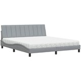 Krevet s madracem Hanko svjetlosivi 180x200 cm od tkanine | Eponuda.com