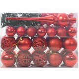 vidaXL set božićnih ukrasnih kuglica 61 pcs crvena plastika | shoptok.hr