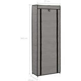 Ormarić za cipele s pokrovom od tkanine 57 x 29 x 162 cm sivi | shoptok.hr