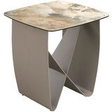 Angel Cerdá Kvadratna kotna miza iz porcelanastega marmorja in kovinskega jekla v barvi taupe, (5000008421) Cene