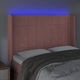  LED uzglavlje ružičasto 147x16x118/128 cm baršunasto | shoptok.hr