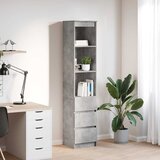 vidaXL Visoka ploča beton siva 37,5x35x180 cm izrađeno drvo | shoptok.hr
