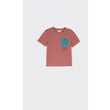 Coccodrillo Otroška bombažna kratka majica bordo barva