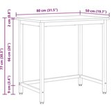  Stol Bijelo 80 x 50 x 77 cm Inženjerska drva i čelik | shoptok.hr