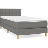 Maison Chic Box spring postelja - Vzmetna postelja z vzmetnico temno siva 90x190 cm blago SL19345, (21893759) Cene
