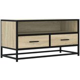 vidaXL TV omarica sonoma hrast 80x34,5x40 cm inženirski les in kovina | Shoptok.si