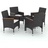  5-dijelni vrtni blagovaonski set s jastucima crni | shoptok.hr
