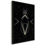  Slika - Symmetry of Shapes (1-part) - Graphic Motif in Black Shade 40x60 U crnom drvenom okviru | shoptok.hr