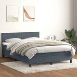 Box Spring krevet s madracem i LED tamno sivi 140x220 cm samt | shoptok.hr