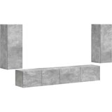  Set TV komoda 4 pcs Betonski sivi Konstruirano drvo | Eponuda.com