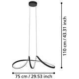 Eglo 901159 - led rgbw prigušiva luster na sajli calarossa-z LED/22W/230V crna | Eponuda.com