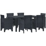  7-delni jedilni set za vrt v antracitnem poli ratanu, (22089739) | Shoptok.si