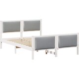 Krevetna konstrukcija Svijetlo siva 140 x 200 cm tkanina Bijela | shoptok.hr