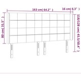  Uzglavlje s ušima crno 163x16x118/128 cm od tkanine | shoptok.hr