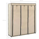  Garderobna omara s predelki in palicami krem 150x45x175cm blago, (20705288) | Shoptok.si