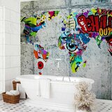  Foto tapeta - Map - Graffiti 350x256 Vodootporna | shoptok.hr