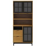  Visoka komoda sa staklenim vratima FLAM 80x40x180 cm borovina | shoptok.hr