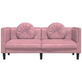 vidaXL Kavč dvosed z blazinami roza žamet | Shoptok.si
