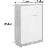 Mömax komoda 4-you new, siva, bela | Shoptok.si