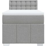vidaXL Box spring postelja z vzmetnico svetlo siva 90x200 cm blago | Shoptok.si