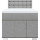 vidaXL Okvir kreveta s oprugama i madrac svjetlosivi 90x200cm tkanina | shoptok.hr