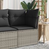 Maison Chic Vrtni kotni kavč - Zunanji kavč z blazinami siv poli ratan, (22040691) | Shoptok.si
