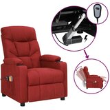  Električni masažni naslonjač od tkanine crvena boja vina | shoptok.hr