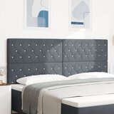 vidaXL Naslon za glavu s kristalnim gumbima tamnosivi 200 cm baršun | shoptok.hr