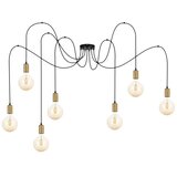  Luster na sajli MIROS 7xE27/60W/230V pauk crna/zlatna | Eponuda.com