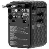 Charge 'n' Travel 100W Universal Travel Adapter with retractable cable Black