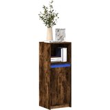 vidaXL Komoda z LED dimljeni hrast 38x34x100 cm inženirski les | Shoptok.si