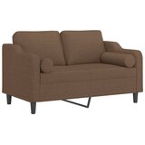  Dvosjed s ukrasnim jastucima smeđi 120 cm od tkanine | shoptok.hr