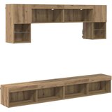  zidne jedinice s LED-om 6 pcs Umjetnički hrast Konstruirano drvo | shoptok.hr