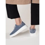 GOODIN Blue leather sneakers with a thick sole | Shoptok.si