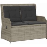 vidaXL Vrtna klupa s jastukom Svjetlosiva Poli ratan | shoptok.hr
